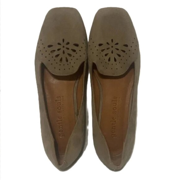 Kenneth Cole Gentle Souls "Erica" perforated leather square toe ballet flats 6.5 - Picture 1 of 7